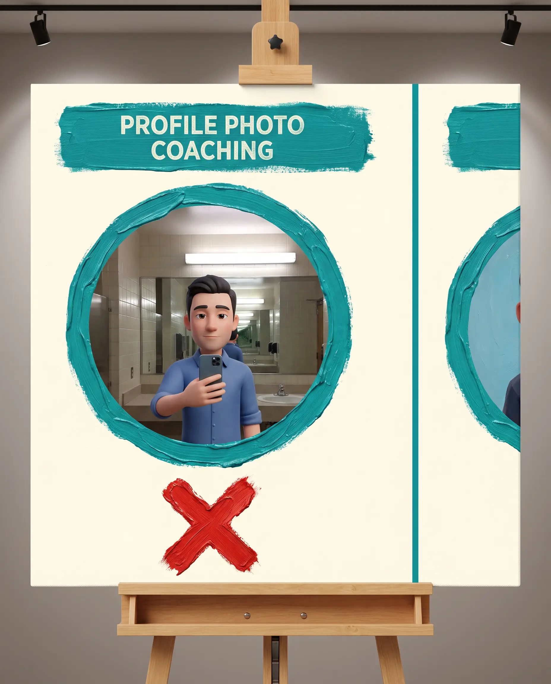 Avoid — low-angle selfie